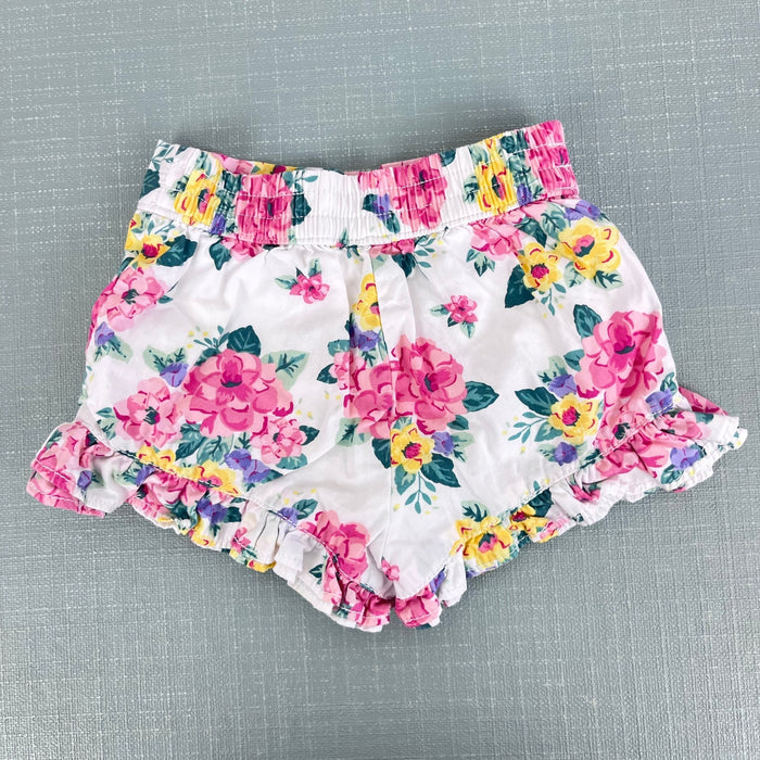 Janie and Jack Floral Ruffle Hem Shorts 6-12 Months