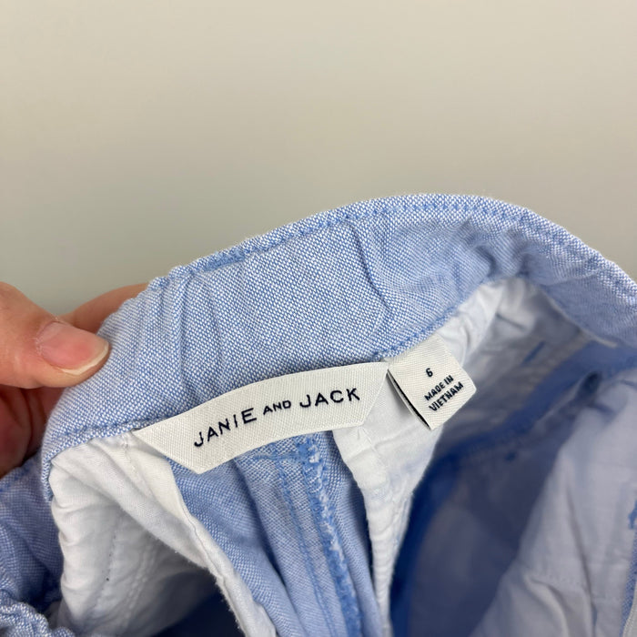 Janie and Jack Oxford Cotton Short Zen Blue 6