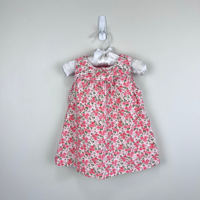 Janie and Jack Pink Floral Corduroy Dress 6-12 Months