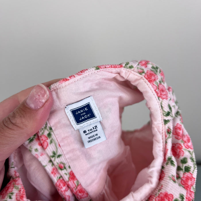 Janie and Jack Pink Floral Corduroy Dress 6-12 Months