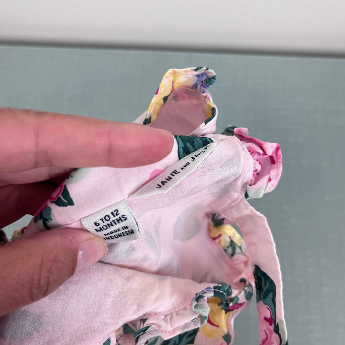 Janie and Jack Pink Floral Romper 6-12 Months