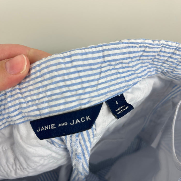 Janie and Jack Provence Blue Seersucker Short 6