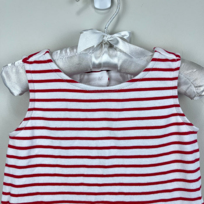 Janie and Jack Red and White Striped Ruffle Dress 18-24 Months