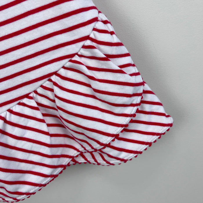 Janie and Jack Red and White Striped Ruffle Dress 18-24 Months