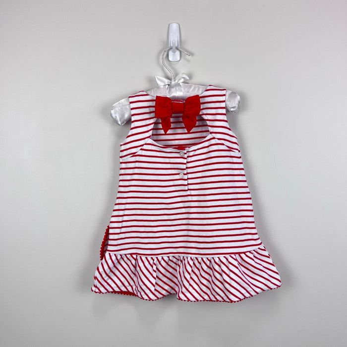 Janie and Jack Red and White Striped Ruffle Dress 18-24 Months