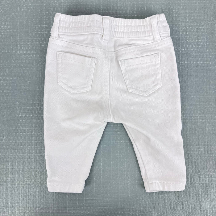 Janie and Jack White Flower Embroidered Jeans 3-6 Months