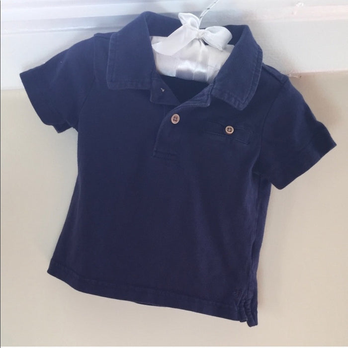 Janie & Jack Navy Blue Short-Sleeve Polo Shirt 3-6 Months