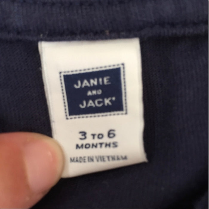 Janie & Jack Navy Blue Short-Sleeve Polo Shirt 3-6 Months