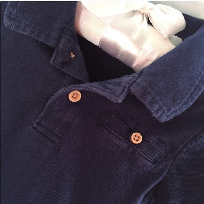 Janie & Jack Navy Blue Short-Sleeve Polo Shirt 3-6 Months