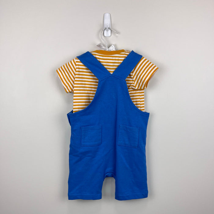 JoJo Maman Bebe Blue Easter Tractor Dungaree and T-Shirt Set 6-12 Months NWT