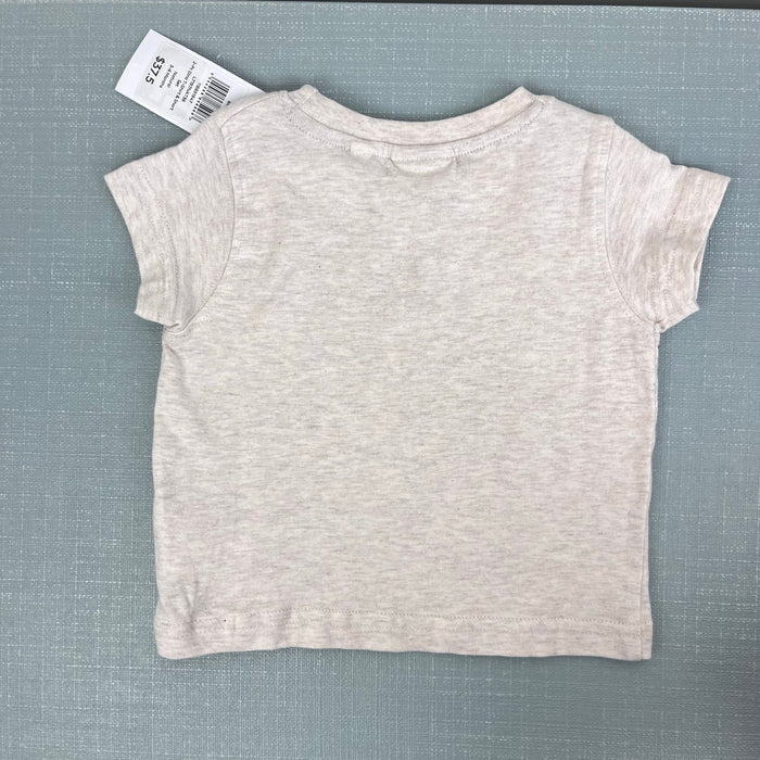 JoJo Maman Bebe Natural 2-Piece Dinosaur Puff Print T-Shirt & Short Set 3-6 Months NWT