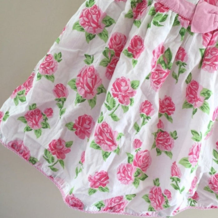JoJo Maman Bébé Pink & White Floral Party Dress 6-12 Months