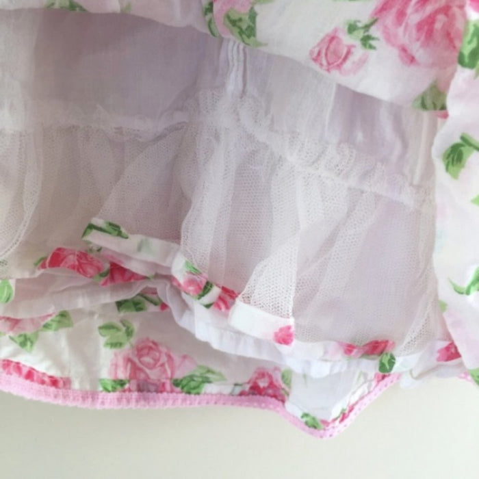 JoJo Maman Bébé Pink & White Floral Party Dress 6-12 Months
