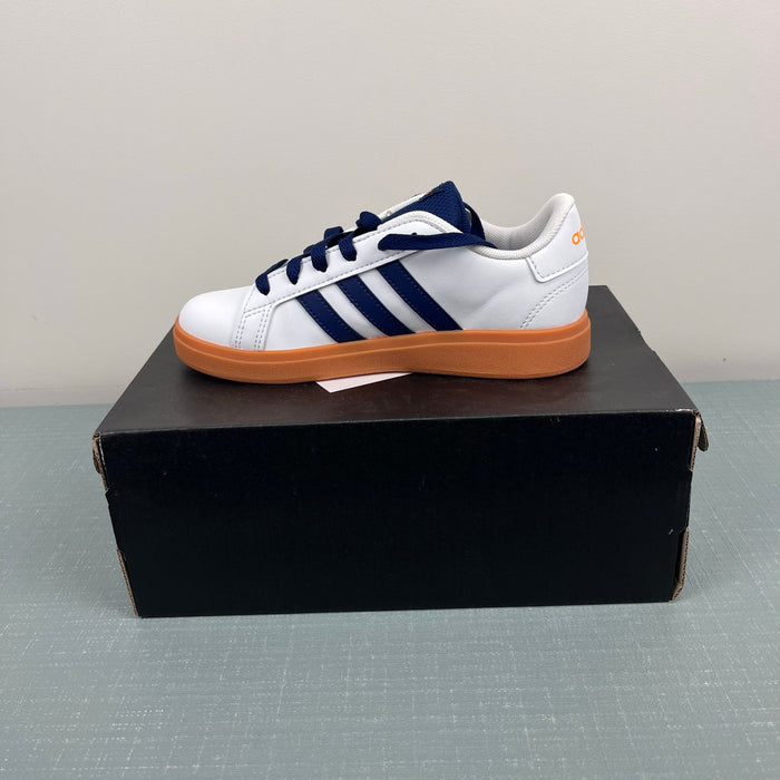 Adidas Kids' Grand Court 2.0 Sneaker White Dark Blue Gum 2 NWT