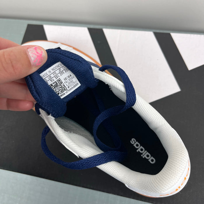 Adidas Kids' Grand Court 2.0 Sneaker White Dark Blue Gum 2 NWT