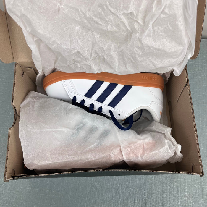Adidas Kids' Grand Court 2.0 Sneaker White Dark Blue Gum 2 NWT