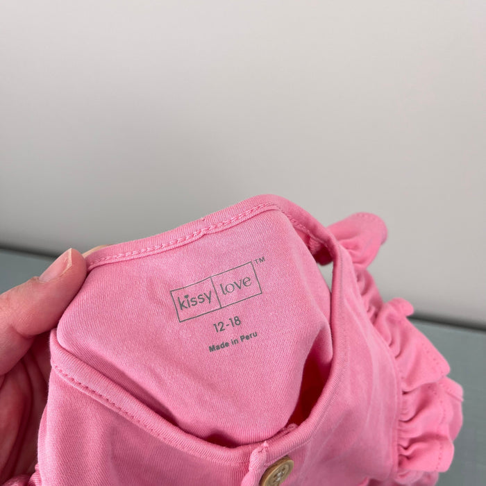 Kissy Kissy "Kissy Love" Pink Ruffle Short Playsuit Romper 12-18 Months