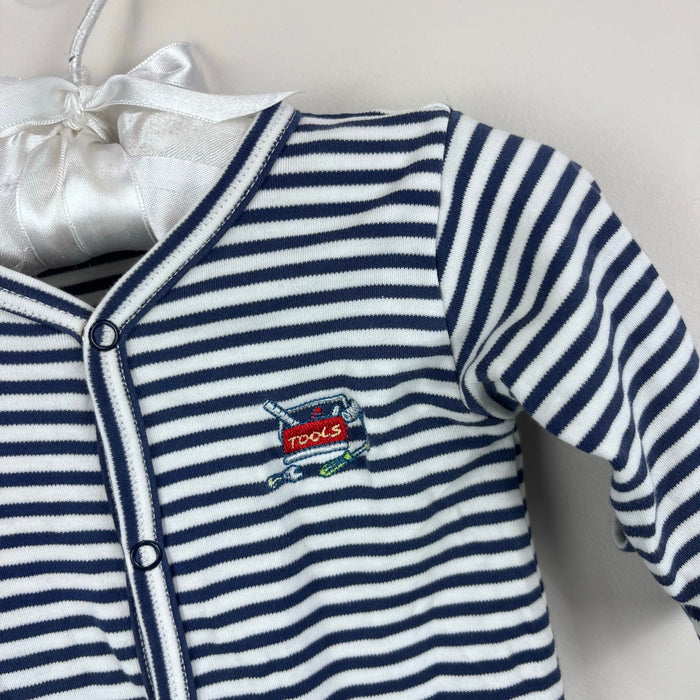 Kissy Kissy Striped Toolbox Footie Coverall 0-3 Months