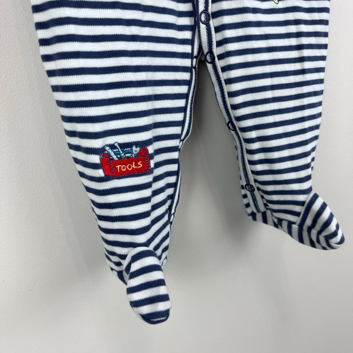 Kissy Kissy Striped Toolbox Footie Coverall 0-3 Months