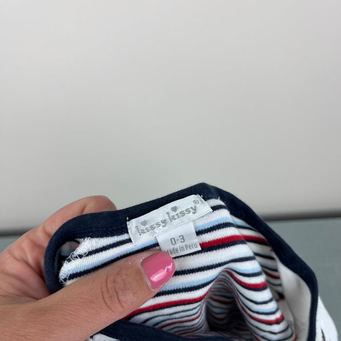 Kissy Kissy Striped Tugboat Footie Coverall 0-3 Months