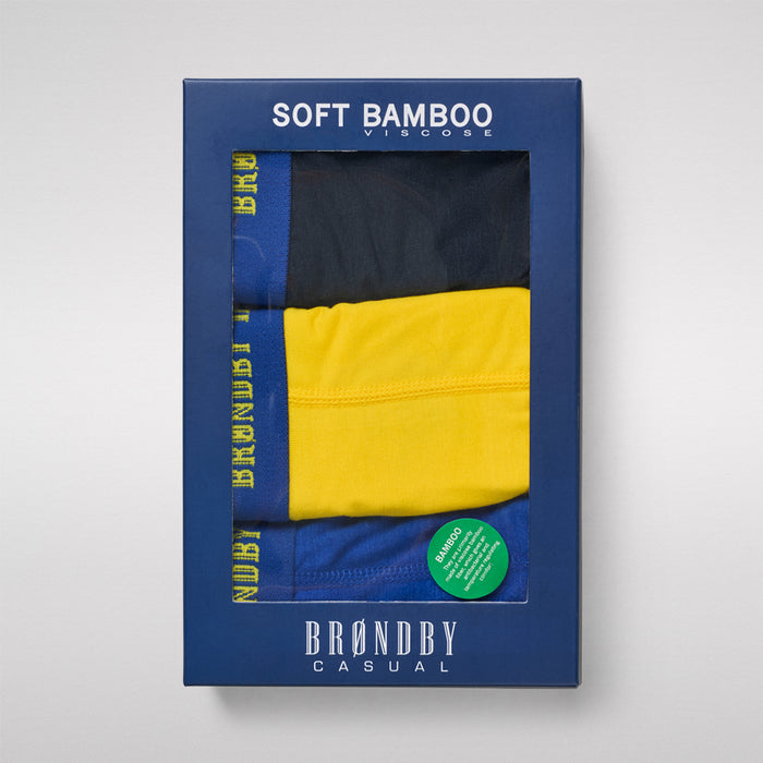 KOMBI - Brøndby Casual Boxershorts 3-pak Blå/Gul/Navy