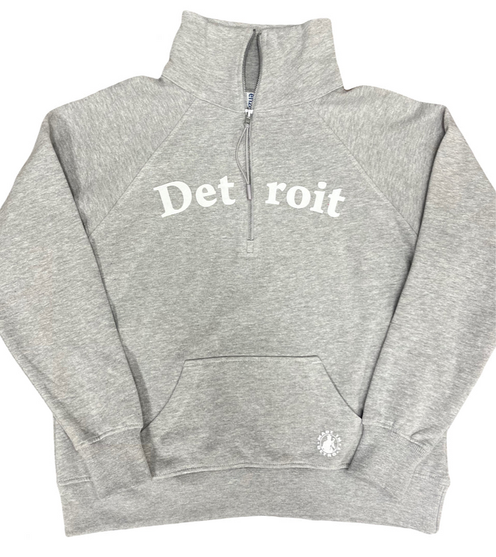 Ladies Detroit Grey Half Zip Fleece - XS-SMALL