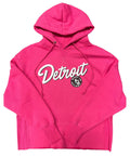 Ladies Detroit Rosie Script Pink Hoodie - XS