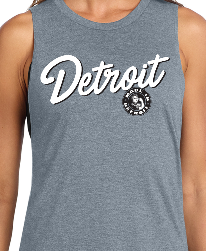 Ladies Detroit Rosie Script Premium Triblend Muscle Tank