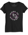Rosie the Riveter V-Neck T-Shirt Women Made In Detroit logo