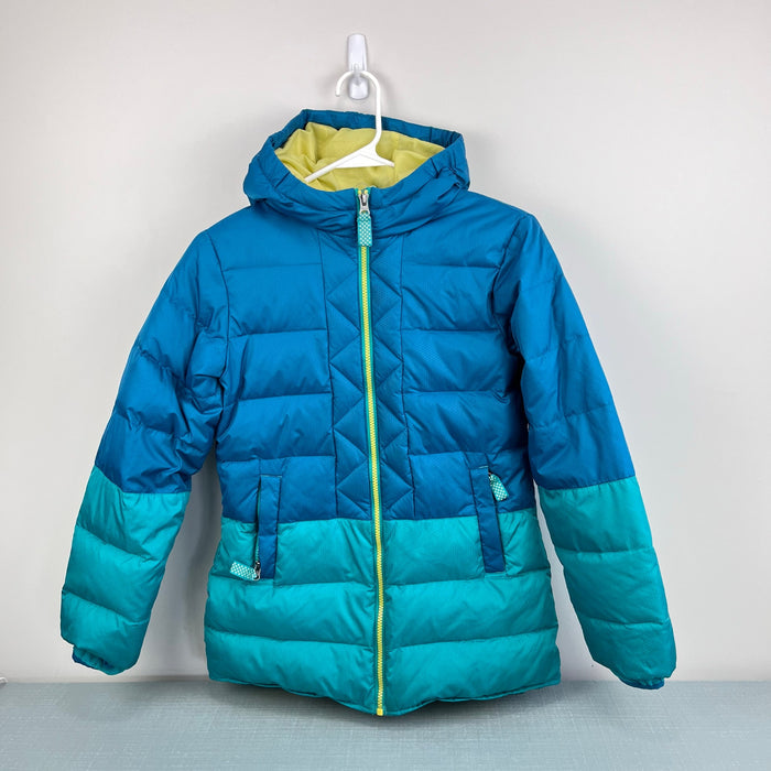 Lands' End Kids Color Block Down Winter Jacket M 10-12