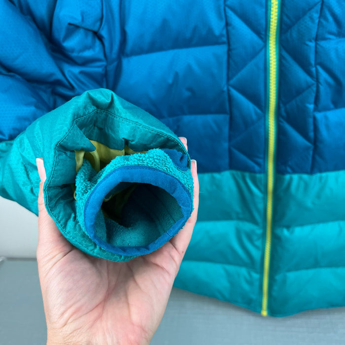Lands' End Kids Color Block Down Winter Jacket M 10-12