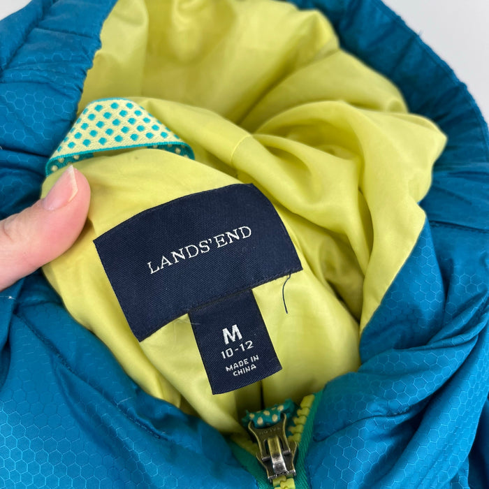 Lands' End Kids Color Block Down Winter Jacket M 10-12