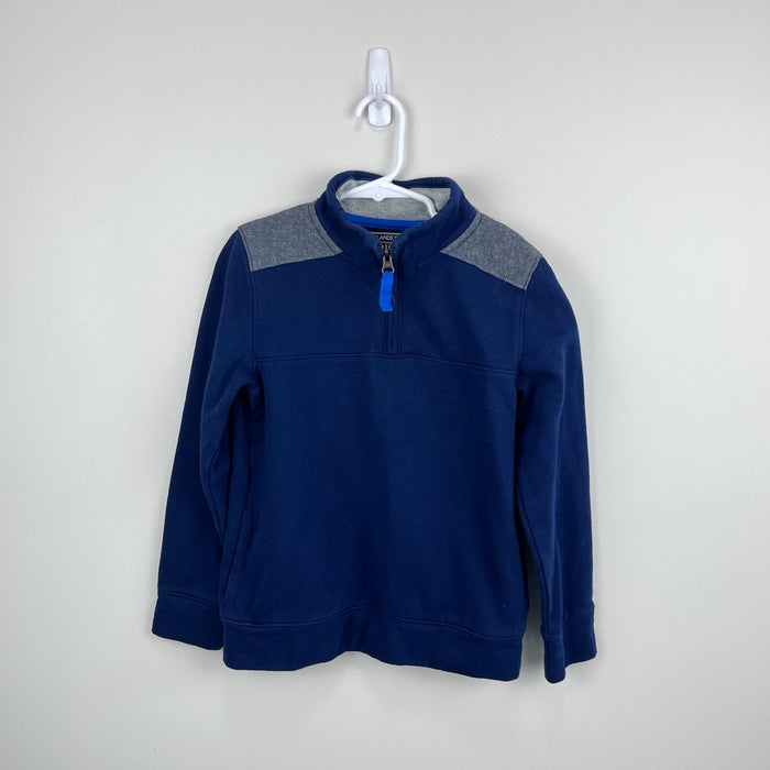 Lands End Quarter Zip Pullover Sweatshirt Navy Blue Small 8