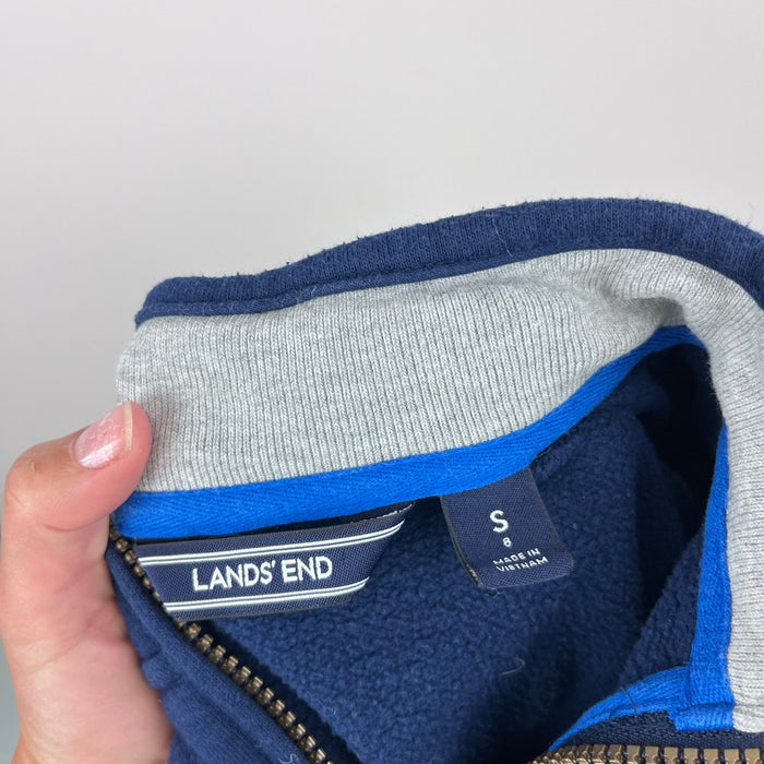 Lands End Quarter Zip Pullover Sweatshirt Navy Blue Small 8