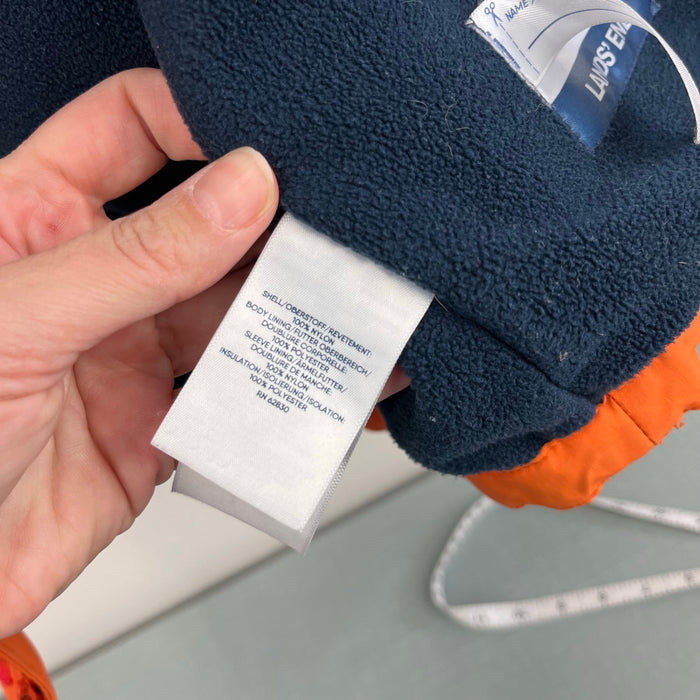 Lands' End Squall Fleece Lined Waterproof Insulated Winter Parka Orange XS 4-5