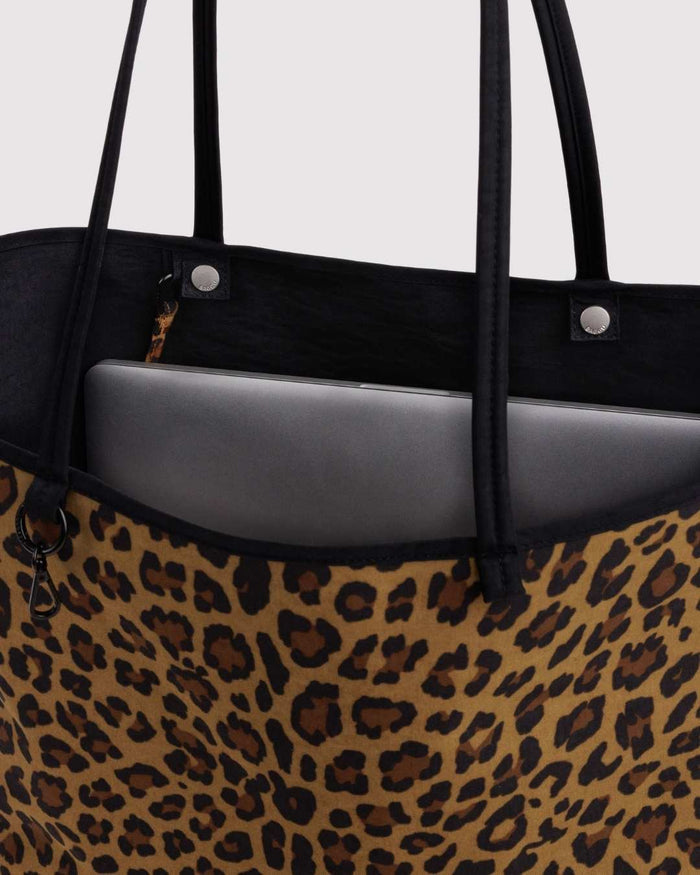 Leopard Mix Large Nylon Reversible Tote | BAGGU | Large Nylon Reversible Tote