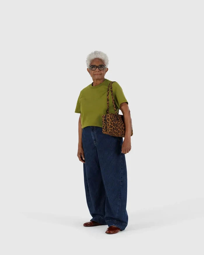 Leopard Nylon Bowler Bag | BAGGU | Nylon Bowler Bag