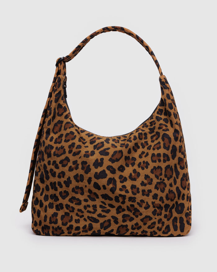 Leopard Print Nylon Shoulder bag | BAGGU | Nylon Shoulder Bag