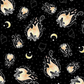 Light Up My World - Glow in The Dark Black - Fire - P&B Textiles - Dg10459-Blac-D