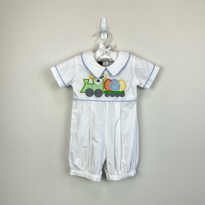 Lil Cactus Applique Easter Bunny Shortall Romper 6-12 Months
