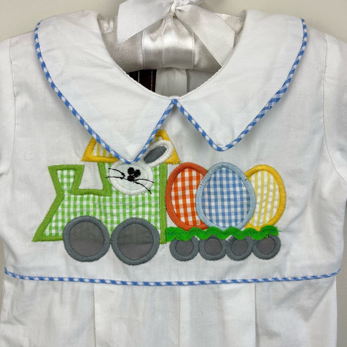 Lil Cactus Applique Easter Bunny Shortall Romper 6-12 Months