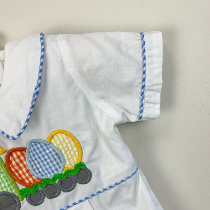 Lil Cactus Applique Easter Bunny Shortall Romper 6-12 Months