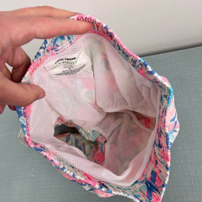 Lilly Pulitzer Boys Junior Capri Swim Trunk Cosmic Coral S