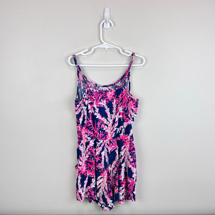 Lilly Pulitzer Girls Aleene Romper Nauti Navy Beyond the Sea L 8-10
