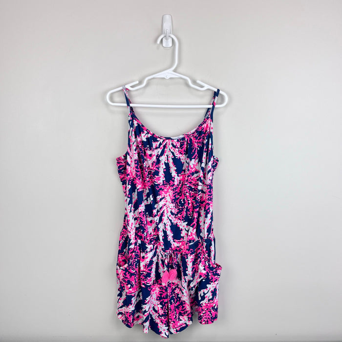 Lilly Pulitzer Girls Aleene Romper Nauti Navy Beyond the Sea L 8-10