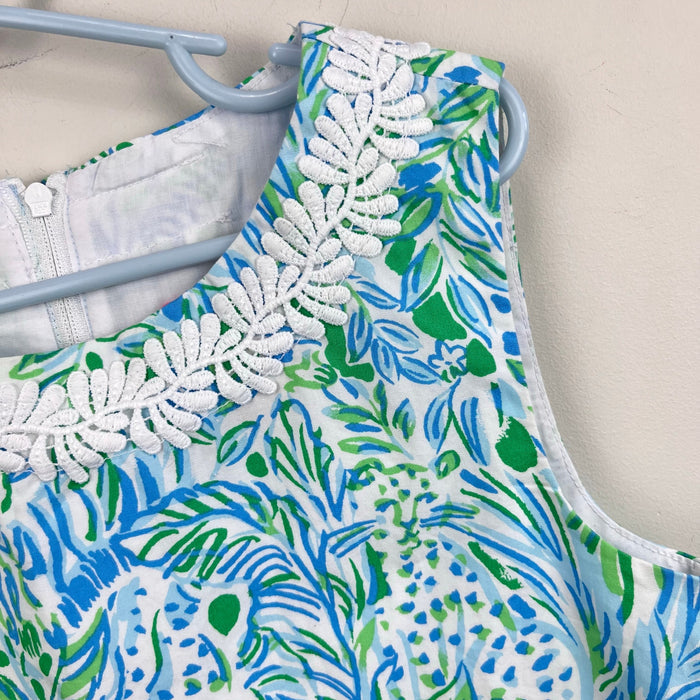 Lilly Pulitzer Girls Little Little Classic Shift Dress Hyda Blue Dandy Lions 10