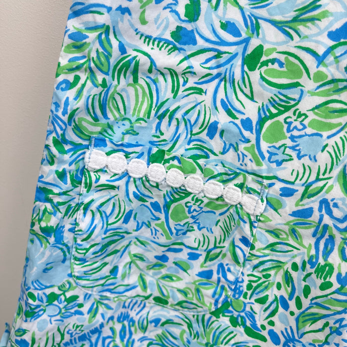 Lilly Pulitzer Girls Little Little Classic Shift Dress Hyda Blue Dandy Lions 10