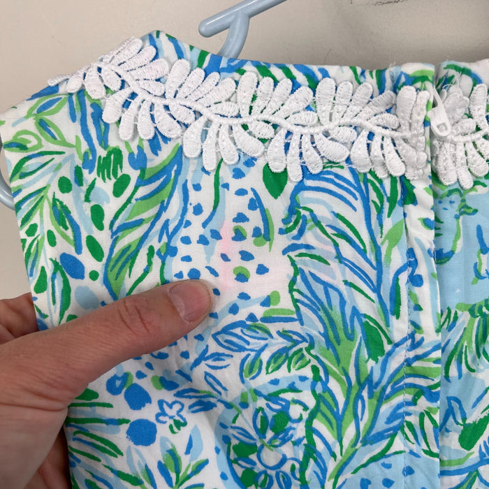 Lilly Pulitzer Girls Little Little Classic Shift Dress Hyda Blue Dandy Lions 10