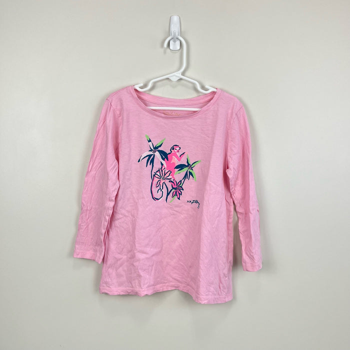 Lilly Pulitzer Girls Londyn Top Coral Reef Tint Large 8-10