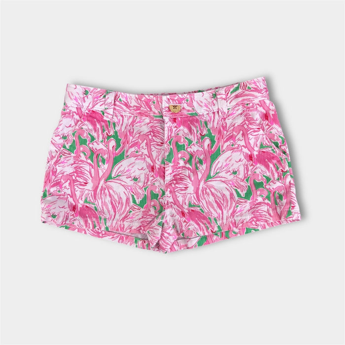 Lilly Pulitzer Girls Mini Callahan Shorts Prep Green Pink Colony Small 7